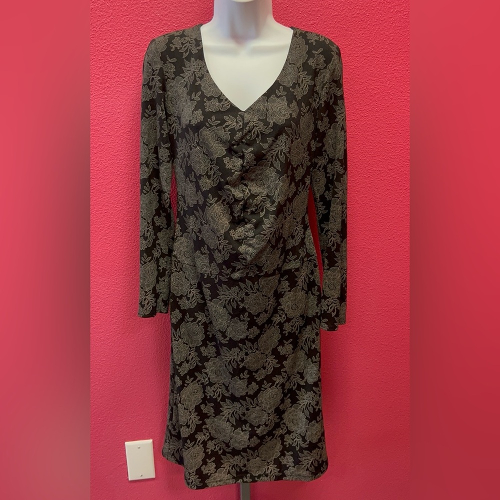 Elegant Floral Long Sleeve Dress